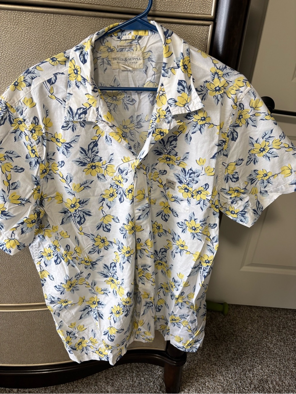 Denim & Supply Ralph Lauren White Short-Sleeve Floral Shirt - Yellow & Blue